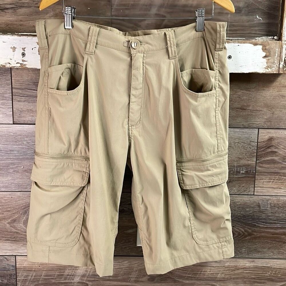 PROPPER Mens Nylon Spandex Cargo Button Zip Closure Outdoor Shorts Sz 34 FLAWED